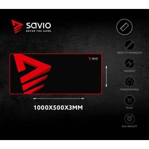 Savio Turbo Dynamic Gaming Mouse Pad XXL 1000mm Μαύρο-Κόκκινο