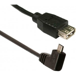 Powertech Angle (90°) USB 2.0 to micro USB Cable Μαύρο 1.5m (CAB-U026)