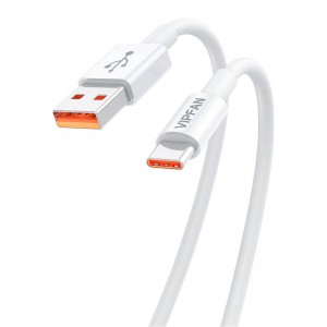 USB to USB-C cable VFAN X17, 6A, 1.2m (white)