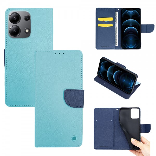 Θήκη Πορτοφόλι Sonique Trend Wallet Xiaomi Redmi Note 13 4G Σιέλ / Σκούρο Μπλε