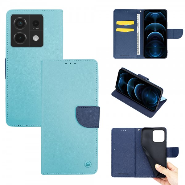 Θήκη Πορτοφόλι Sonique Trend Wallet Xiaomi Redmi Note 13 Pro 5G / Poco X6 5G Σιέλ / Σκούρο Μπλε