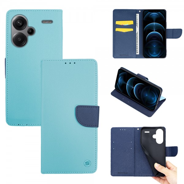 Θήκη Πορτοφόλι Sonique Trend Wallet Xiaomi Redmi Note 13 Pro Plus 5G Σιέλ / Σκούρο Μπλε