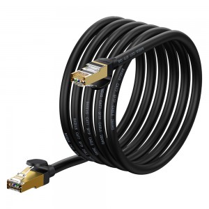 Καλώδιο Ethernet RJ45 Baseus Round Cat.7 3m Μαύρο - Baseus - Μαύρο - U/FTP (STP) - Ethernet