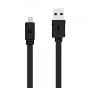 Hoco - Data Cable Bamboo (X5) - USB-A to USB Type-C, 12W, 2.4A, 1.0m - Black