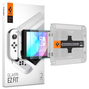 Spigen - Glas.tR EZ-FIT (2 pack) - Nintendo Switch OLED - Clear