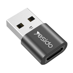 Yesido - OTG Adapter (GS09) - USB to Type-C, Plug & Play, 5Gbps - Black
