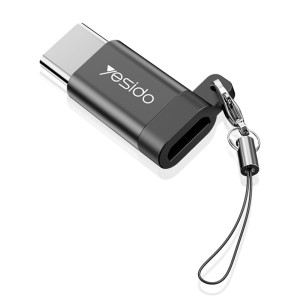 Yesido - OTG Adapter (GS04) - Micro-USB to Type-C, Plug & Play, 480Mbps - Black