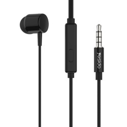 Yesido - Stereo Earphones (YH16) - Jack 3.5mm with Microphone, 1.2m - Black