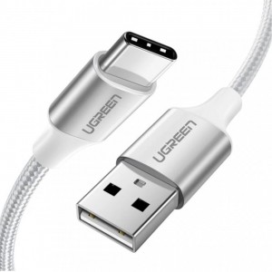 Ugreen - Data Cable Nickel Plating Aluminum Braid (60132) - USB to Type-C, 1.5m - White