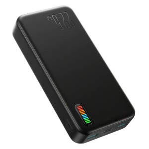 JoyRoom - Power Bank Dazzling Series (JR-QP195) - 2xUSB, Type-C, Micro-USB, LED for Battery Check, 22.5W, 20000mAh - Black