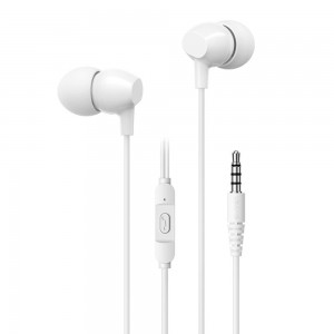 Usams - Wired Earphones EP-47 (US-SJ594) - Jack 3.5mm with Microphone, 1.2m - White