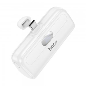 Hoco - Power Bank Cool (J116) - Mini Pocket Charging for USB-C with LED Digital Display, 5000mAh - White