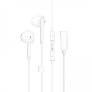 Hands Free Hoco M95 Earphones Stereo USB-C Συμβατά με Όλες τις Συσκευές USB-C Άσπρο 1.2m