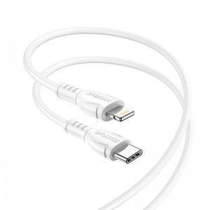 Καλώδιο σύνδεσης Borofone BX51 Triumph USB-C σε Lightning 12W 2.4A 1μ Λευκό