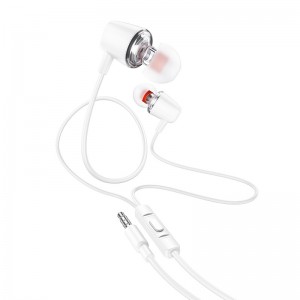 Hands Free Hoco M107 Discoverer Universal Earphones 3.5mm Λευκό 1.2m