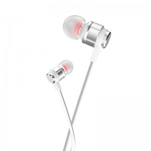 Hands Free Hoco M85 Platinum Sound Universal Earphones Stereo 3.5mm Deep Bass Ασημί 1.2m