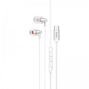 Hands Free Hoco M90 Delight Earphones Deep Bass Stereo USB-C Συμβατά με Όλες τις Συσκευές USB-C Συμβατά με Όλες τις Συσκευές USB-C Ασημί 1.2m