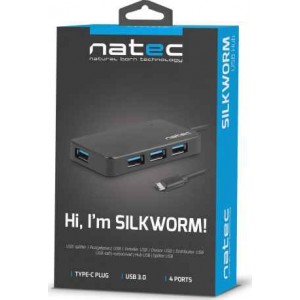 Natec Silkworm USB 3.0 Hub 4 Θυρών με σύνδεση USB-C