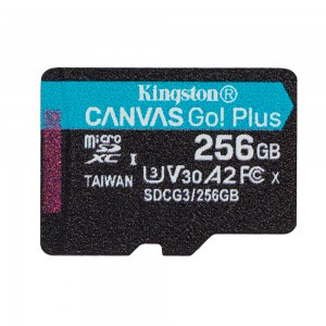 Kingston memory card 256GB microSDXC Canvas Go! Plus cl. 10 UHS-I 170 MB/s + adapter