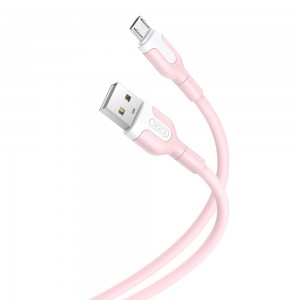 XO cable NB212 USB - microUSB 1,0 m 2,1A pink