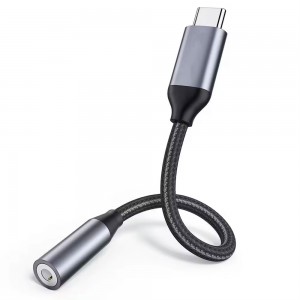 Adapter DeTech, USB-C – 3.5mm (F),  Gray - 17833