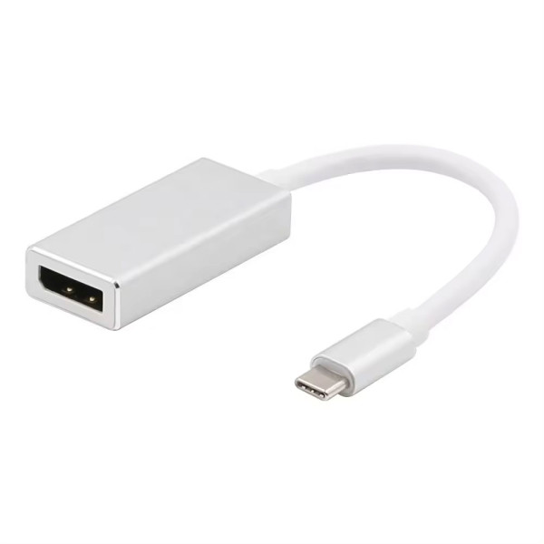 Adapter DeTech, USB-C – DP, 4K, 60Hz, Silver - 17836