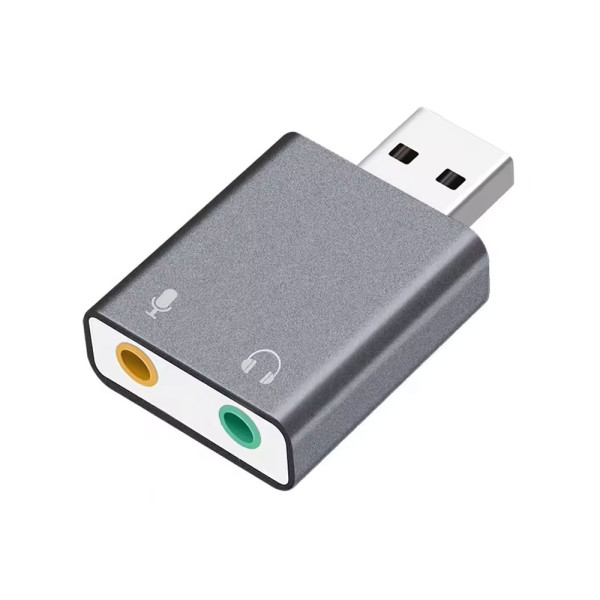 Sound card DeTech, USB, 7.1, Gray - 17857