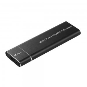 SSD Enclosure DeTech, M.2 SSD NVMe, USB3.1 Type-C, Black - 17863