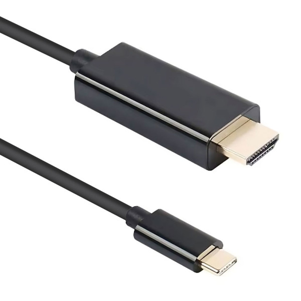 Cable DeTech, USB-C – DP, 1.8m, 4K, 60Hz, Black - 18396