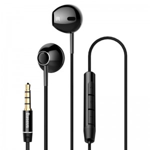 Mobile earphones Baseus Encok H06, Microphone, Black - 20772