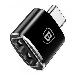 Аdapter Baseus Mini, USB F to Type-C, OTG, Black - 40397