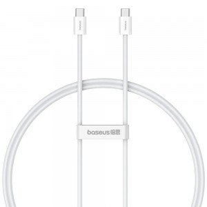 Data cable Baseus Superior 2, Type-C - Type-C, 30W, PD, 1.0m, White - 40422