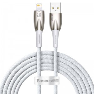 Data cable Baseus Glimmer, Lightning, 1.0m, White - 40460