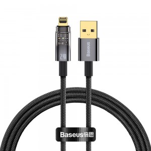 Data cable Baseus Explorer, Lightning, 1.0m, Black - 40462