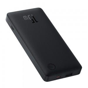 Power bank Baseus Airpow Lite, 10000mAh, 15W, With Type-C cable, Black - 87087