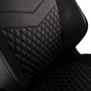 noblechairs HERO Pure Leather Gaming Chair - cold foam, steel armrests,  60mm casters, 150kg - black