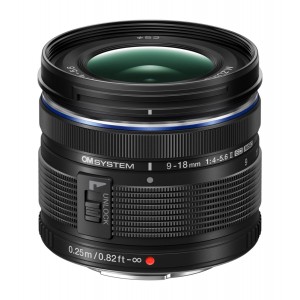 Olympus OM System 9-18mm 1:F4-5.6 BLACK (EZ-M0918) Lense Micro FT