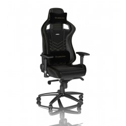 noblechairs EPIC Gaming Chair Breathable, 4D armrests, 60mm casters - black/gold