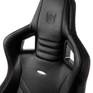 noblechairs EPIC Gaming Chair Breathable, 4D armrests, 60mm casters - black/gold