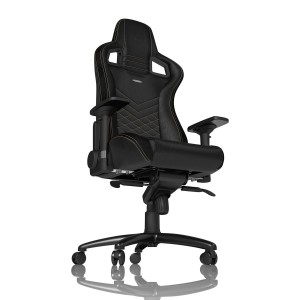 noblechairs EPIC Gaming Chair Breathable, 4D armrests, 60mm casters - black/gold