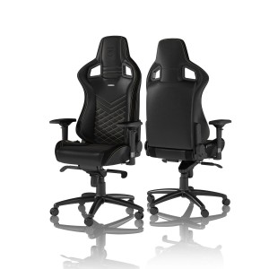 noblechairs EPIC Gaming Chair Breathable, 4D armrests, 60mm casters - black/gold