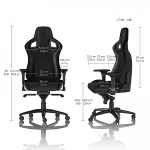 noblechairs EPIC Gaming Chair Breathable, 4D armrests, 60mm casters - black