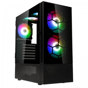 Kolink Observatory MX Glass ARGB Midi Tower Case - Black (with 5 ARGB fans - 2x140mm & 3x120mm)