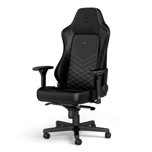 noblechairs HERO Gaming Chair - cold foam, steel armrests,  60mm casters, 150kg - black/platinum