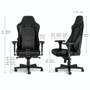 noblechairs HERO Gaming Chair - cold foam, steel armrests,  60mm casters, 150kg - black/platinum