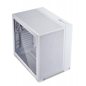 Lian Li O11 AIR MINI White PC Case ATX / M-ATX with 3 standard Fans (front 120mmx2, rear 120mmx1) Me